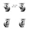 Service Caster 5 Inch Kingpinless V Groove Semi Steel Wheel Caster Swivel Locks 2 Brakes, 4PK SCC-KP30S520-VGR-SLB-BSL-2-BSL-2 - alternate 1